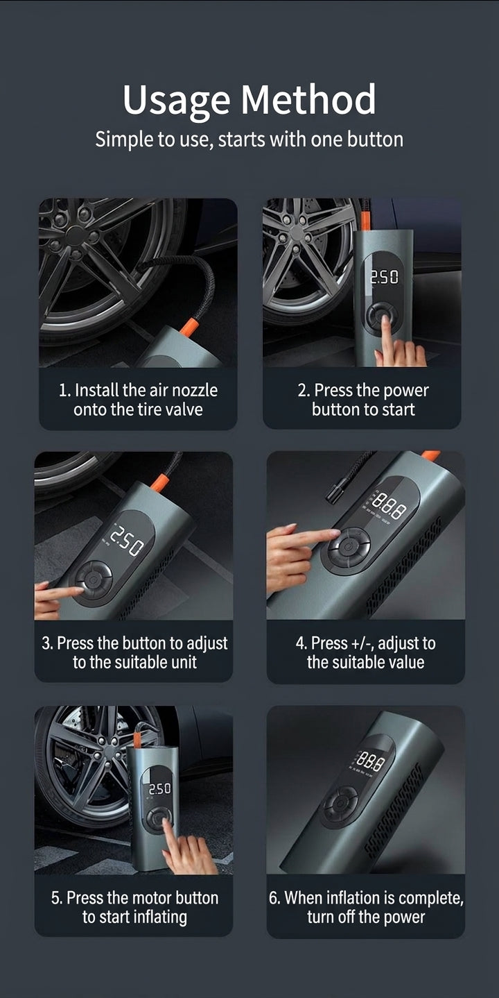 Cross-border Cordless Air Pump Portable Car Electric Pump High Power Tire 12v Car Inflator Pump