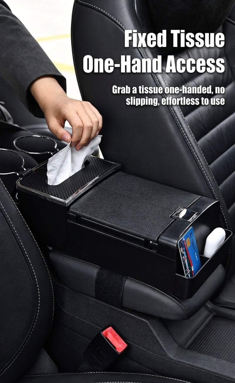 Car tissue box, armrest box, multifunctional water cup holder, storage box, creative and simple car interior sundries storage box