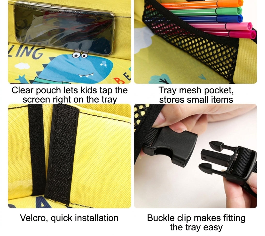 Cross-border car mini table, children's travel tray, car rear seat soothing tool, safety seat folding table