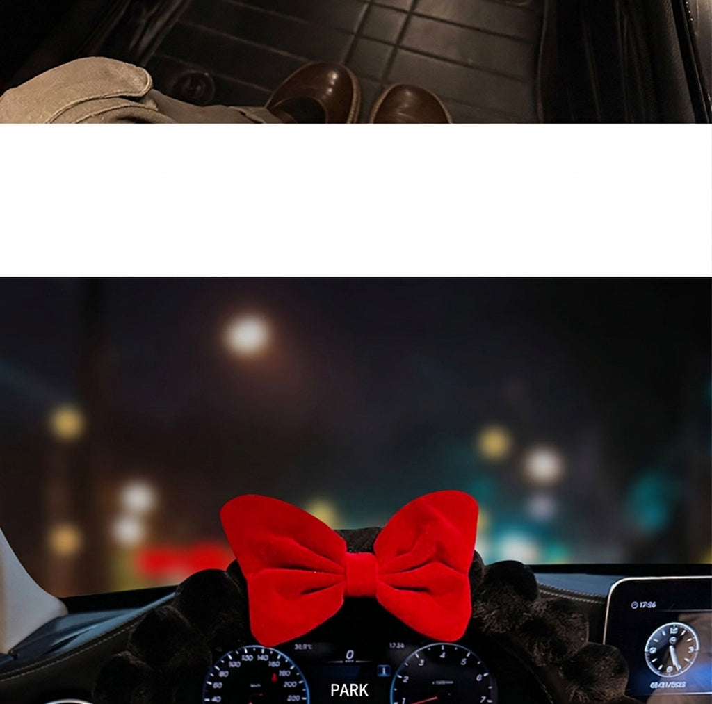 2025 New Car Steering Wheel Cover for Winter, Women's Non-slip Warm, All-Season Universal Winter Plush Handlebar Cover, Winter