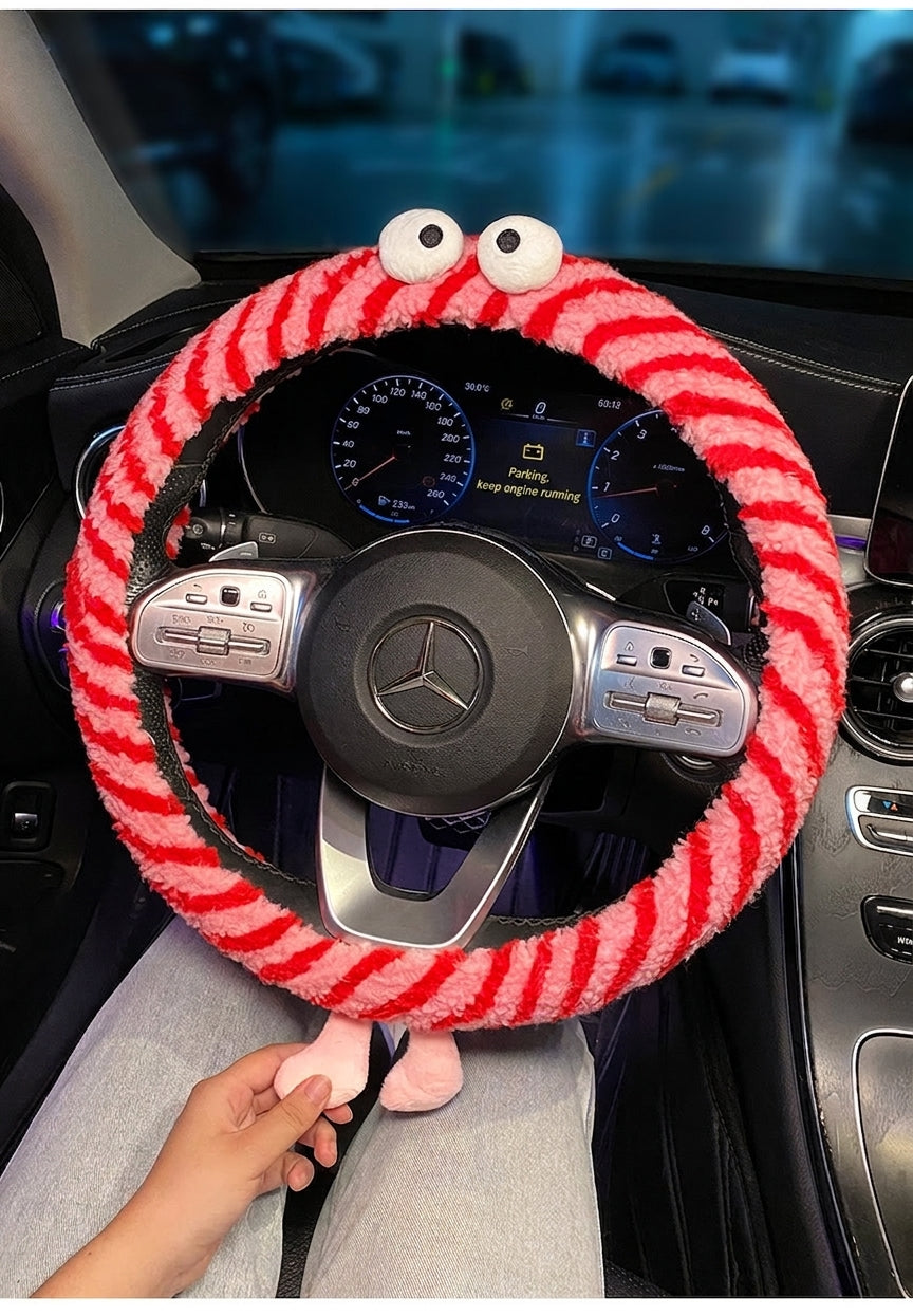 Winter plush steering wheel covers, 2024 new Monster non-slip warm all-season GM heated handlebar covers, women's version
