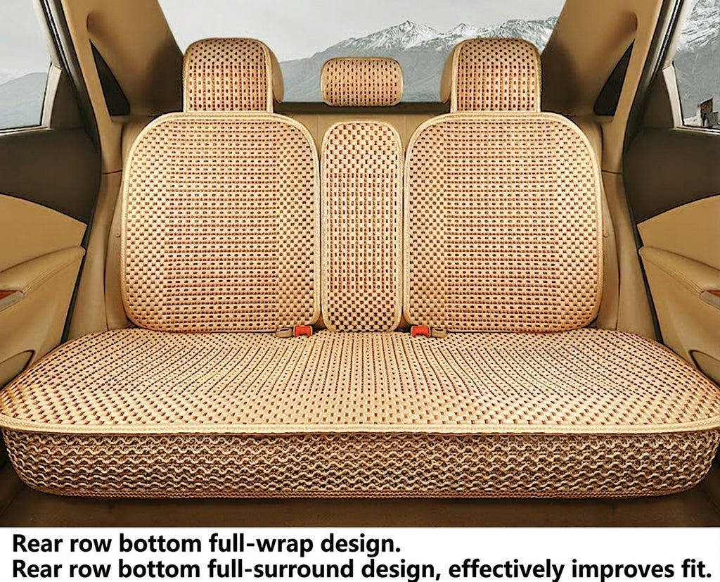 Car seat cushion all-season universal ice silk summer seat cushion full enveloping seat cover car interior seat cushion five seat cover cushion