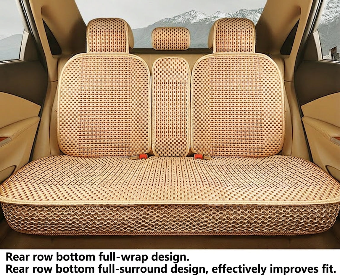 Car seat cushion all-season universal ice silk summer seat cushion full enveloping seat cover car interior seat cushion five seat cover cushion