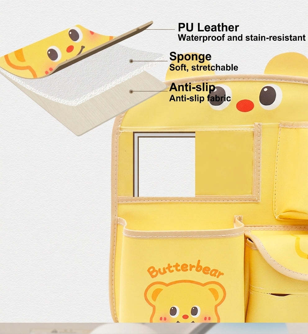 Car storage hanging bag, multifunctional creative cute car seat rear storage rack, tissue box inside car, trash bin