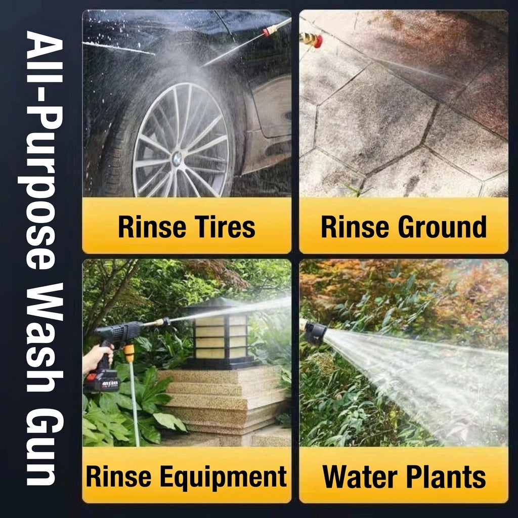 Car water gun, household electric car washer, rechargeable car wash gun, universal wireless high-power high-pressure car wash water gun