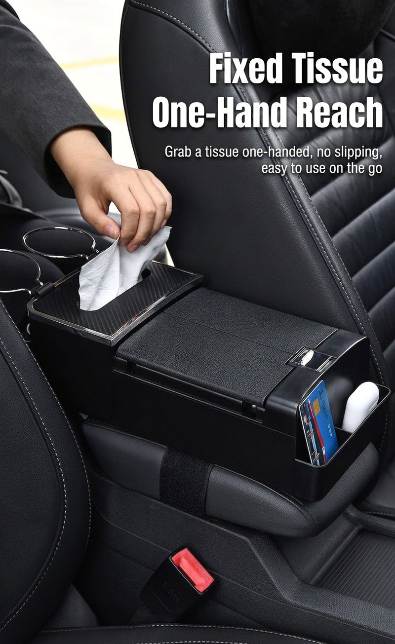 Car tissue box, armrest box, multifunctional water cup holder, storage box, creative and simple car interior sundries storage box