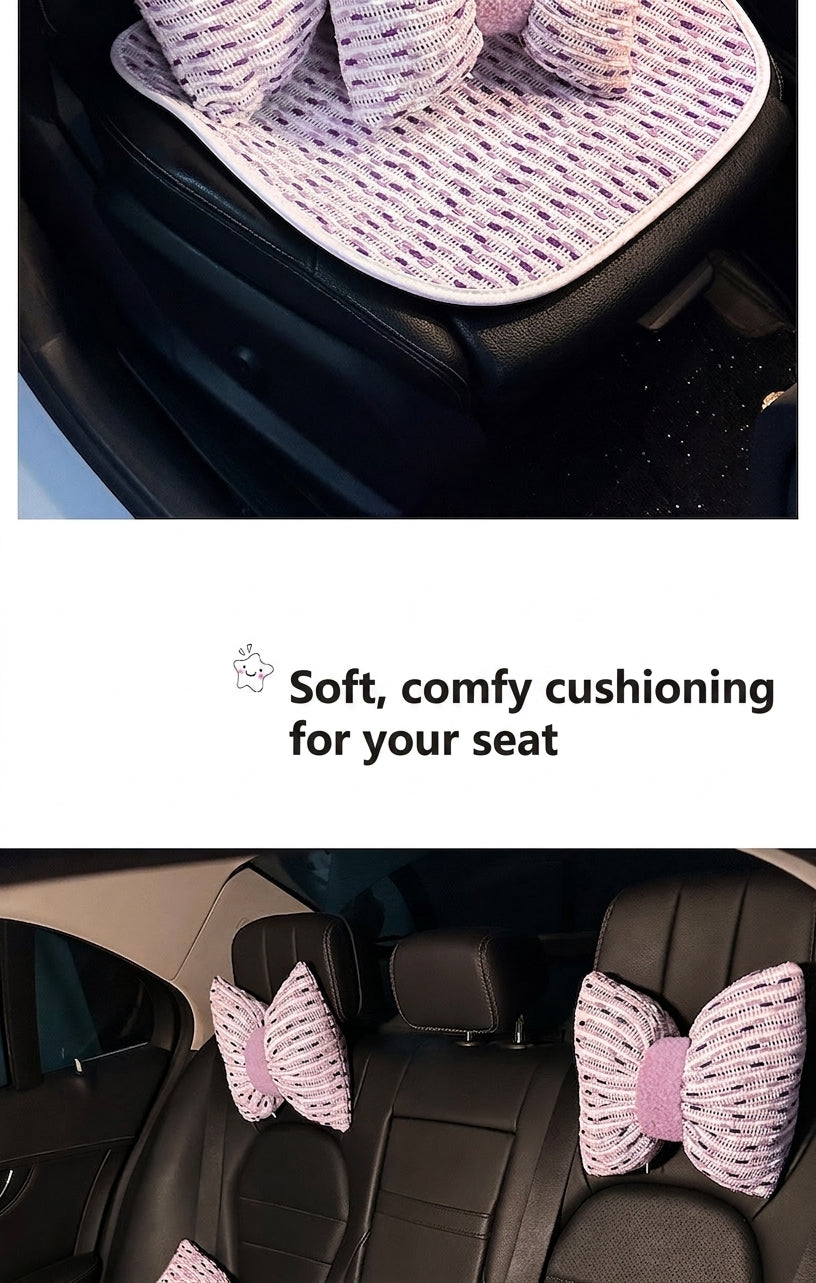 Car headrest neck support pillow for car cushions, car seat lumbar cushion set, for the driver's seat and for women's lumbar support