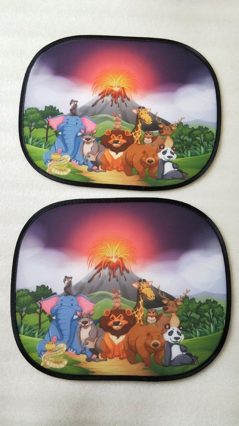 Car interior sun shield, side window heat insulation, sun protection static static sticker, sun shield, cartoon window film with logo printing