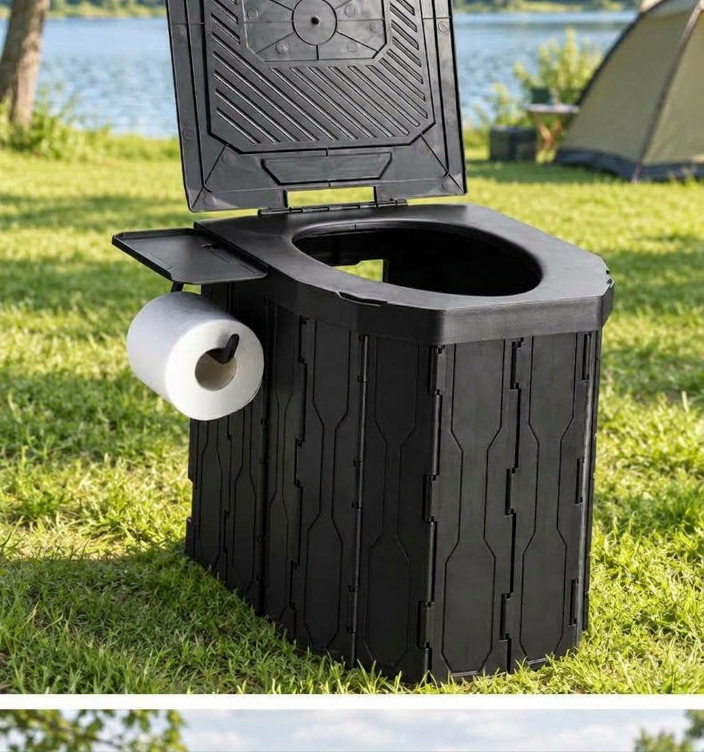 2026 New Widened and Raised Outdoor Folding Toilet Car Mobile Toilet Travel Camping Portable Toilet