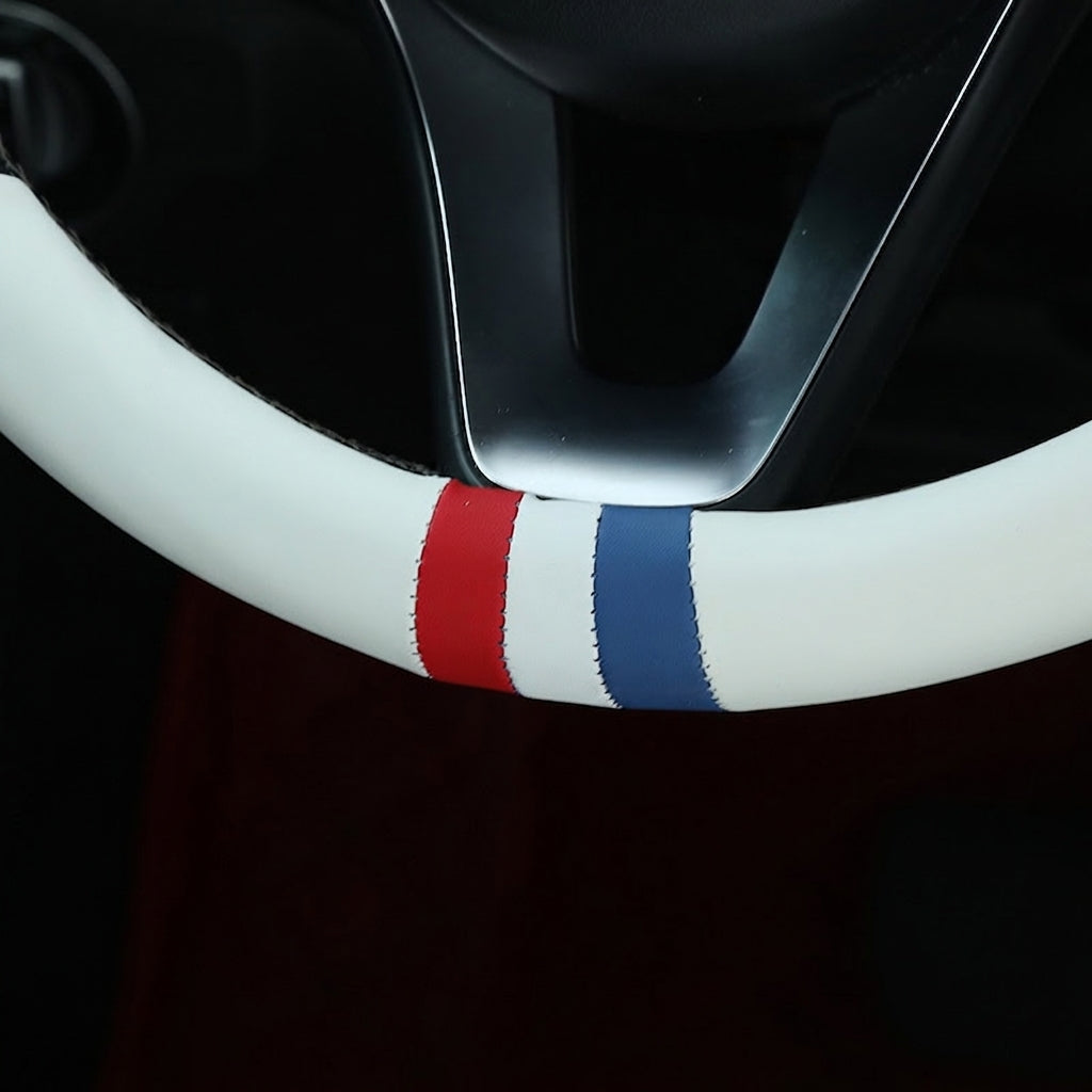 Non-slip sweat-wicking car handlebar covers, colorful carbon fiber leather, fashionable trendy brand steering wheel covers, car GM Amazon