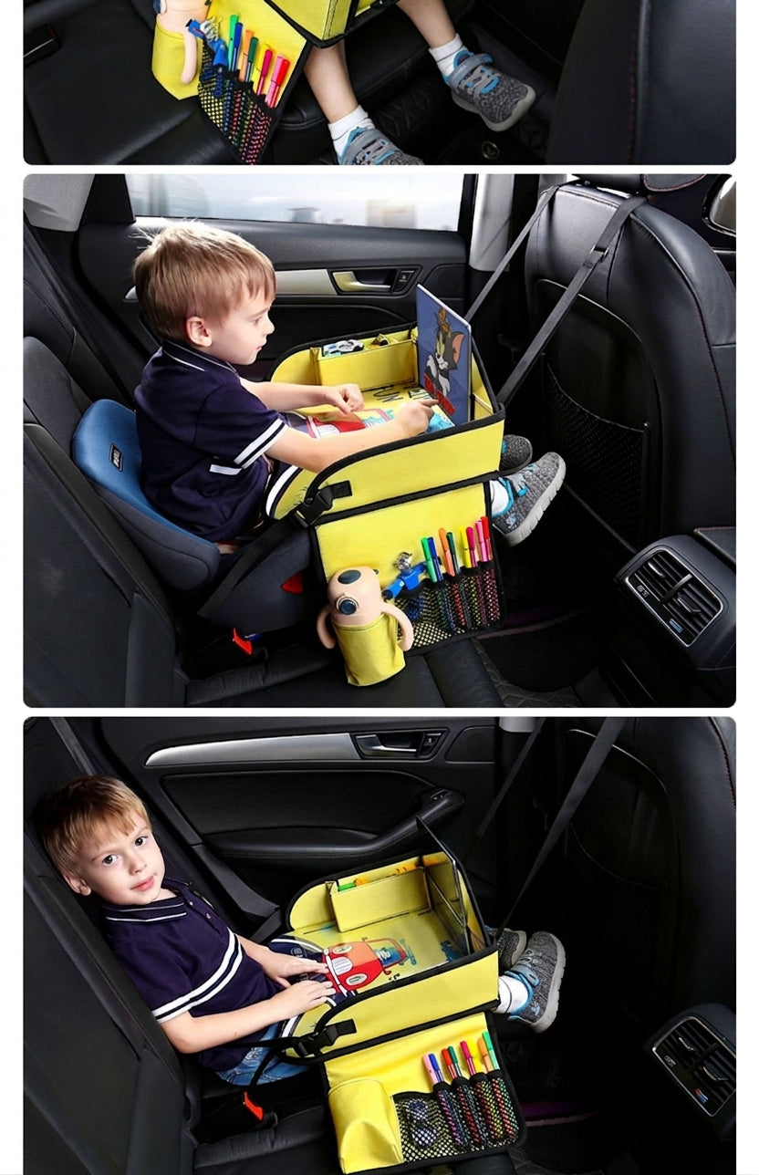 Cross-border car mini table, children's travel tray, car rear seat soothing tool, safety seat folding table