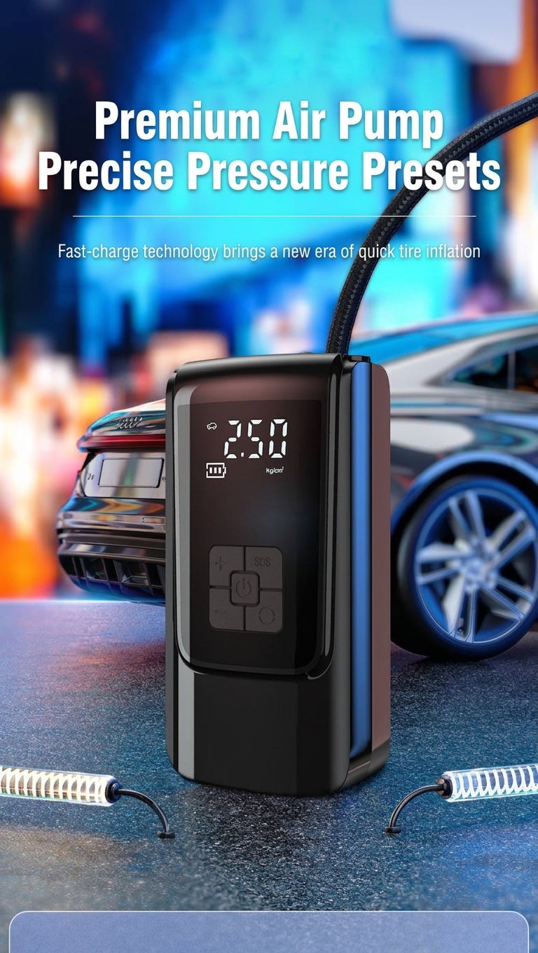[Kuangjin Exclusive] Portable car, off-road vehicle, bicycle, onboard air pump, wireless dual-mode air pump