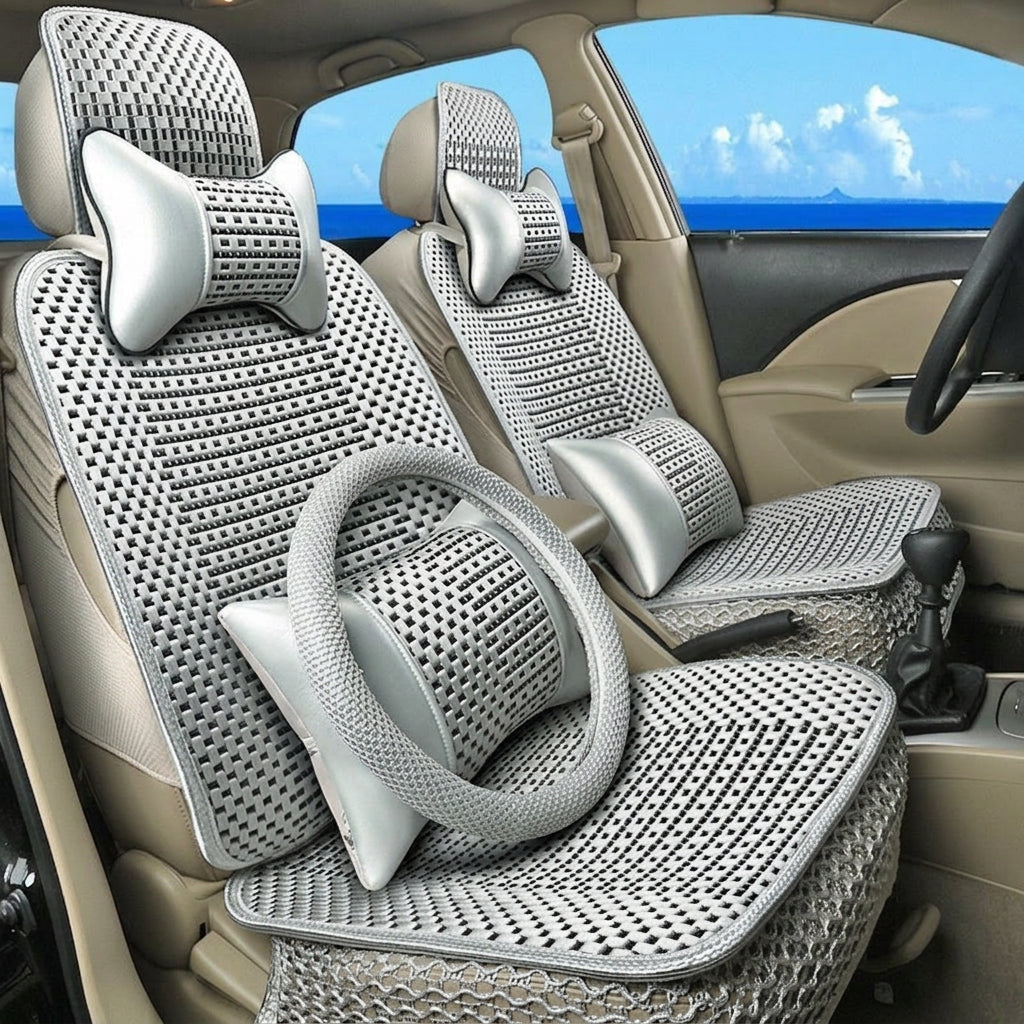 Summer Ice Silk car seat cushion, all-season universal breathable, summer-specific all-encompassing car seat cover, single-seat, five-seater, cross-border design