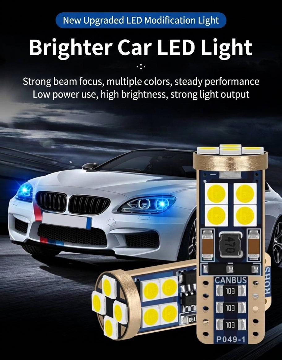 Yade Wide-Width Indicator Light T10 3030 12SMD Car Light LED High Brightness Wide Voltage Decoding Reading Light License Plate Light