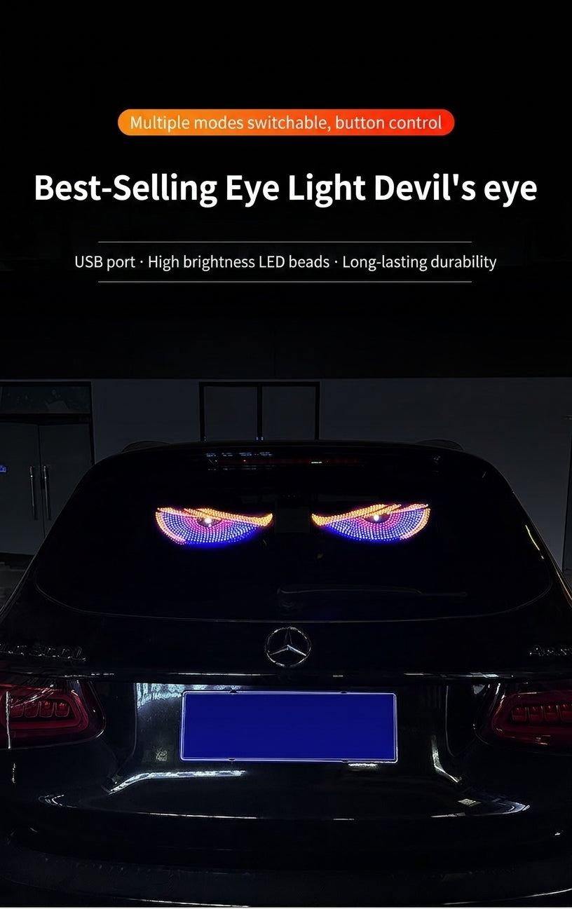 Cross-border car dynamic devil's eye LED warning light, truck truck truck eye light dynamic display light