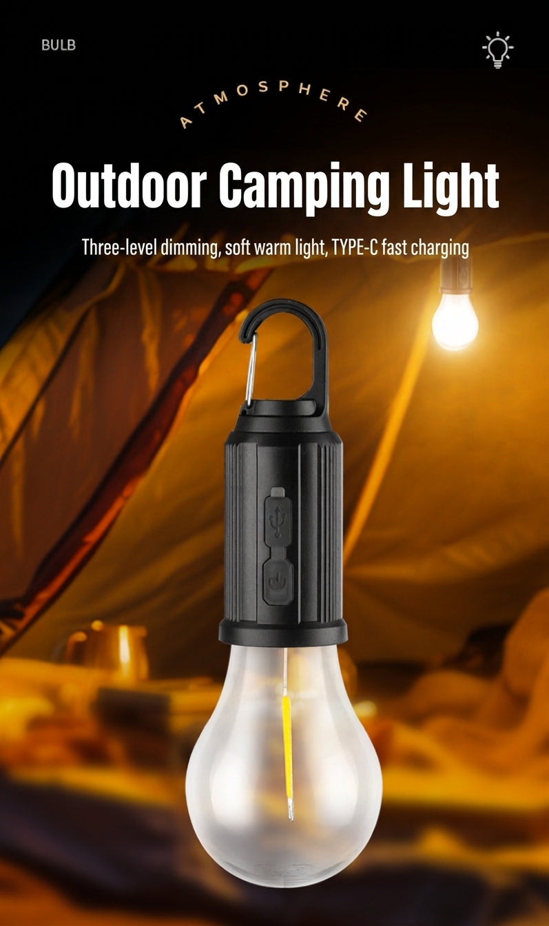 LED Camping Tent Light with Solar & USB Charging