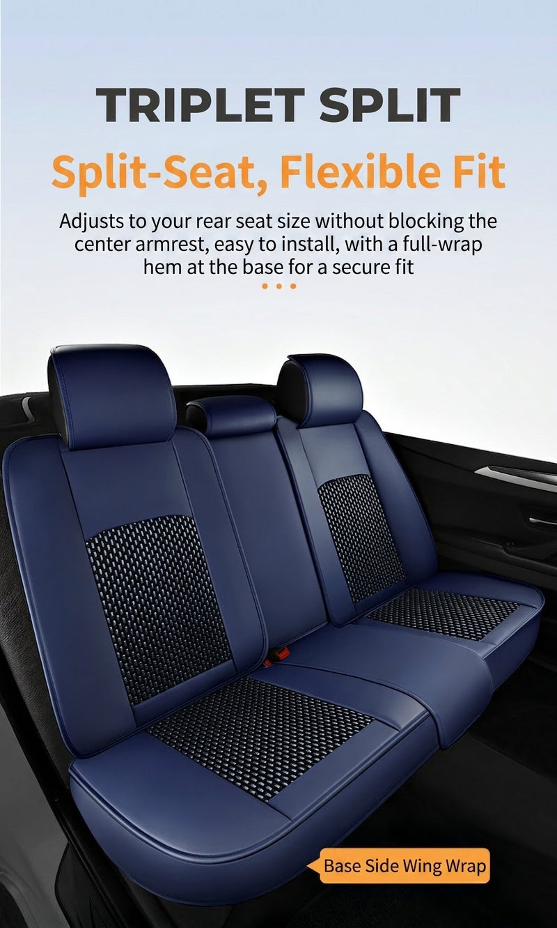 The 2025 new lumbar Napa leather ice silk car seat cushion is suitable for all seasons