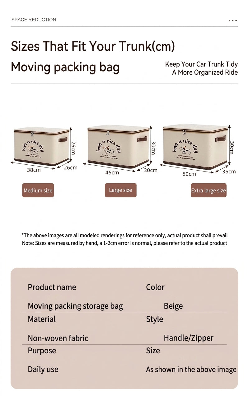 Car trunk storage box, foldable cartoon storage box, large-capacity car storage box, portable organizer box
