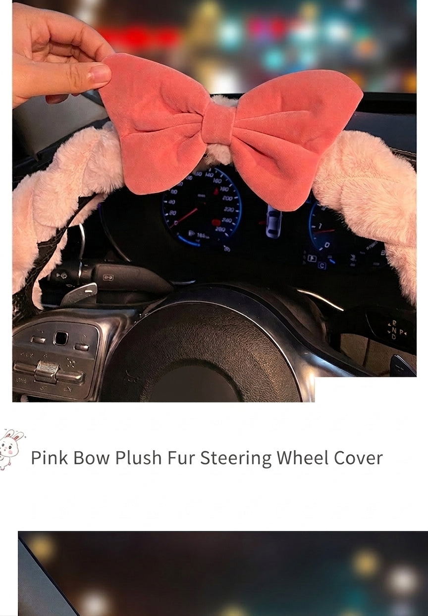 2025 New Car Steering Wheel Cover for Winter, Women's Non-slip Warm, All-Season Universal Winter Plush Handlebar Cover, Winter