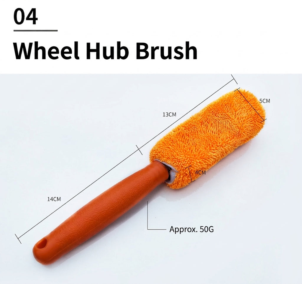 Car Wash 9-Piece Set: Car Cleaning Supplies, Wheel Hub Brush, Polishing Waxing Sponge Blocks, Car Wash Towels, Car Wipes