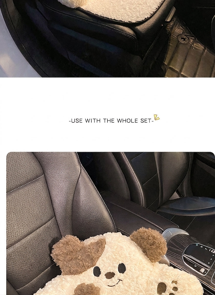 Car headrest, neck pillow, a pair of female driver pillows, cute dogs, car cushions, car seats, lumbar and neck pillows