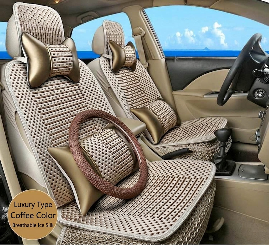 Summer Ice Silk car seat cushion, all-season universal breathable, summer-specific all-encompassing car seat cover, single-seat, five-seater, cross-border design