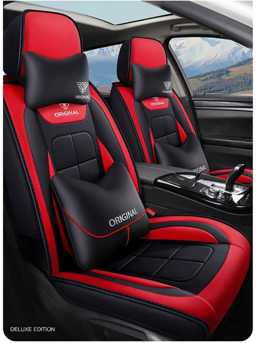 The five-seater car seat cushion is fully surrounded by the all-season universal leather seat cover, which is wear-resistant, dirt-resistant and breathable