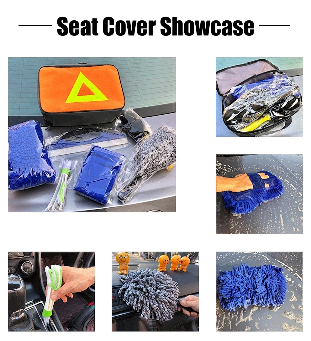 Cross-border car wash tools, complete set, cleaning seven-piece sponge car wash brush, professional beauty maintenance car supplies