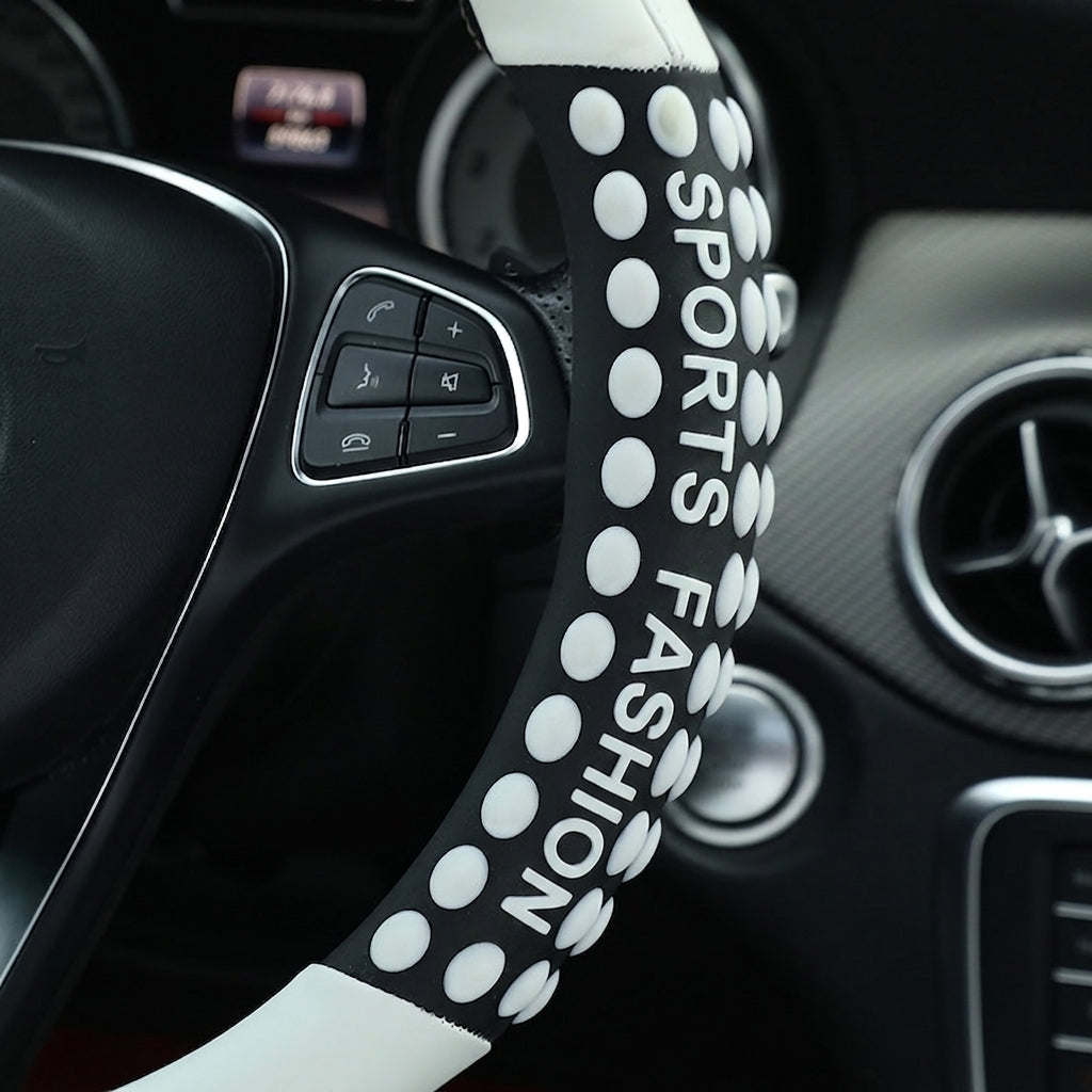 Non-slip sweat-wicking car handlebar covers, colorful carbon fiber leather, fashionable trendy brand steering wheel covers, car GM Amazon
