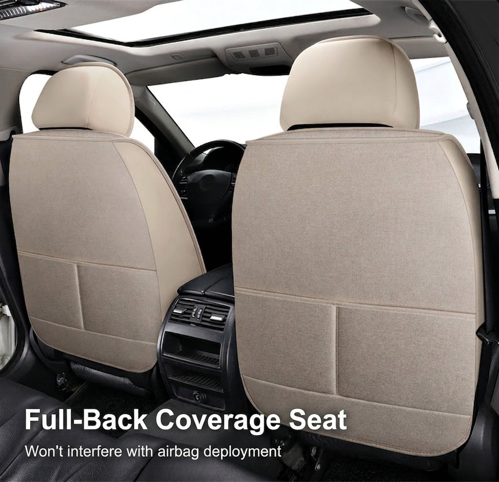 All-season universal full-coverage car seat covers, full-coverage spring and winter linen fabric art car covers, seat covers, and car cushion covers