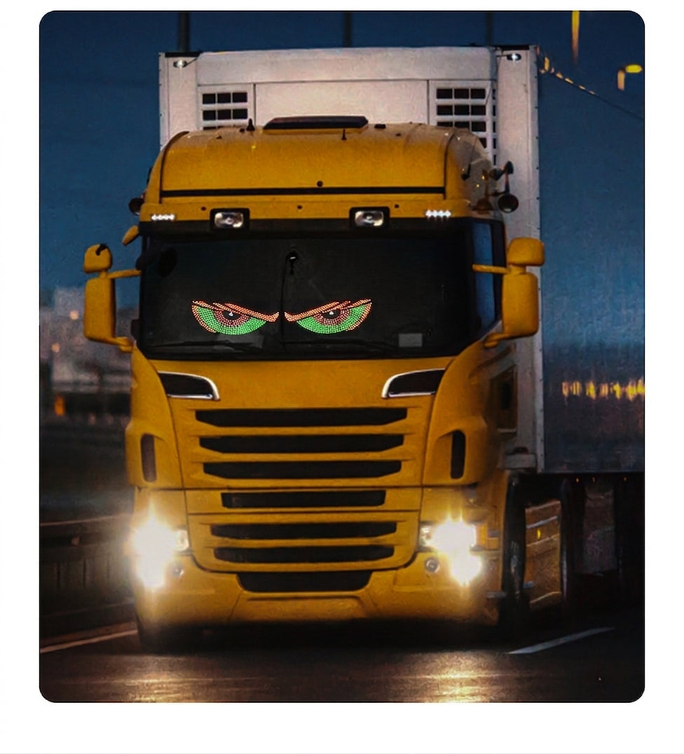 Cross-border car dynamic devil's eye LED warning light, truck truck truck eye light dynamic display light