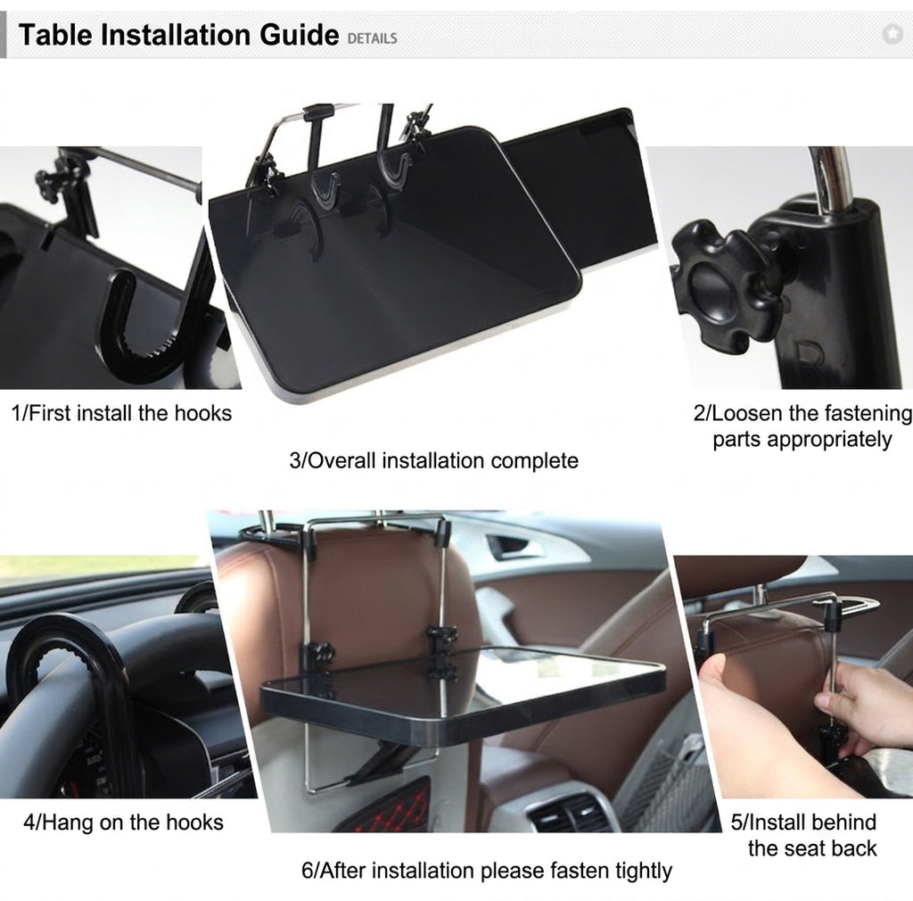 Car Mini Tabletop Foldable Dining Table Car Rear Seat Computer Car Rear Seat Study Table Laptop Stand