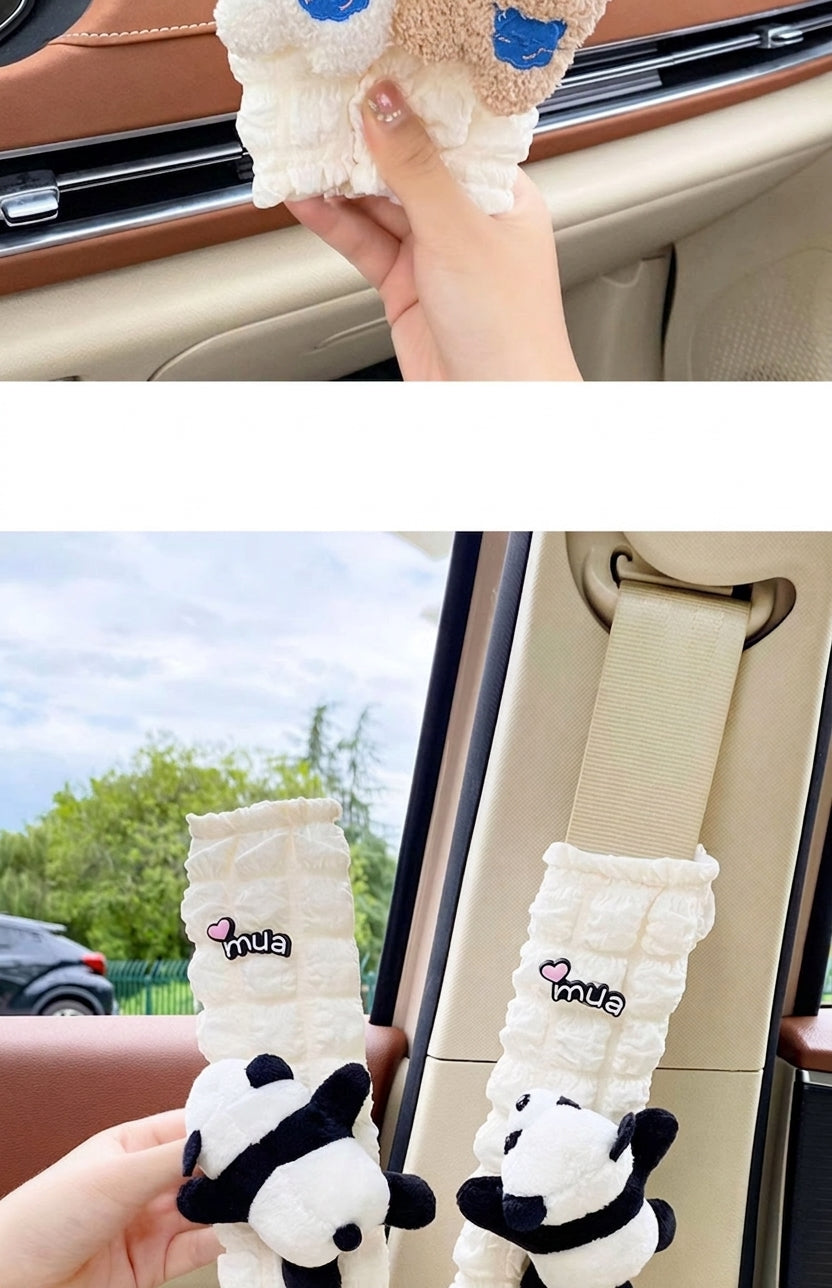 Car seat belt shoulder pads, creative cute children's anti-strain safety belt, and a pair of decorative protective covers