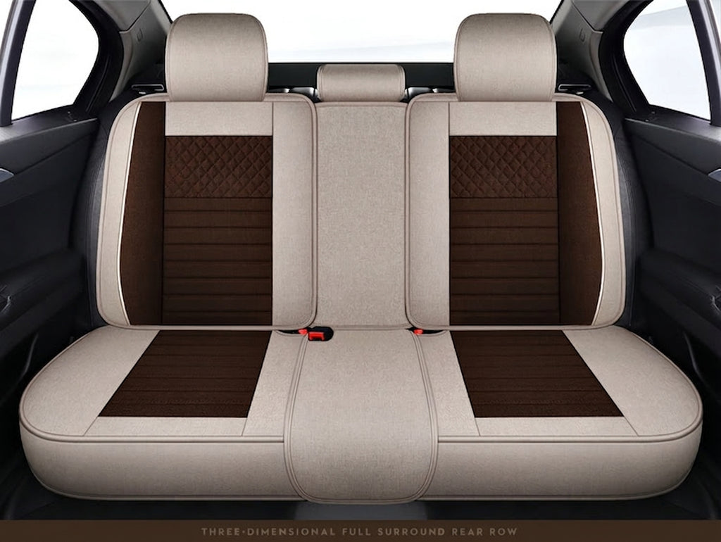 All-season universal full-coverage car seat covers, full-coverage spring and winter linen fabric art car covers, seat covers, and car cushion covers