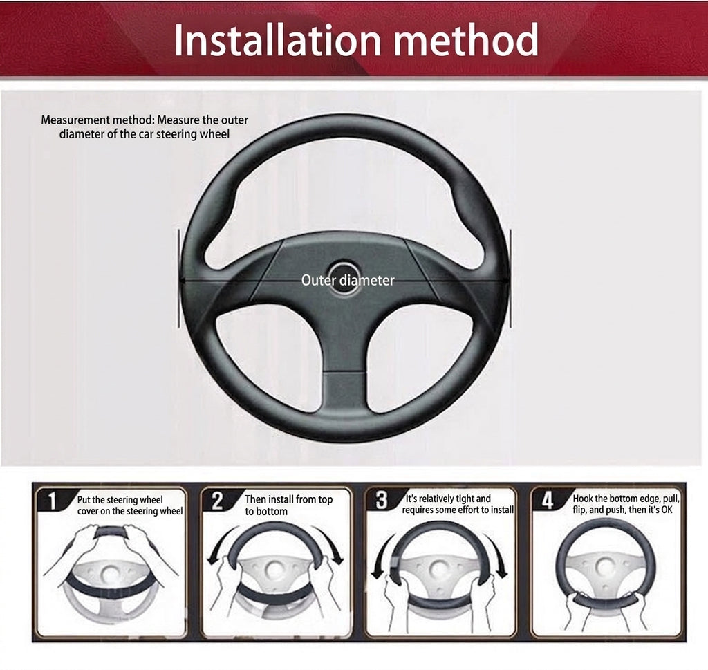 Non-slip sweat-wicking car handlebar covers, colorful carbon fiber leather, fashionable trendy brand steering wheel covers, car GM Amazon