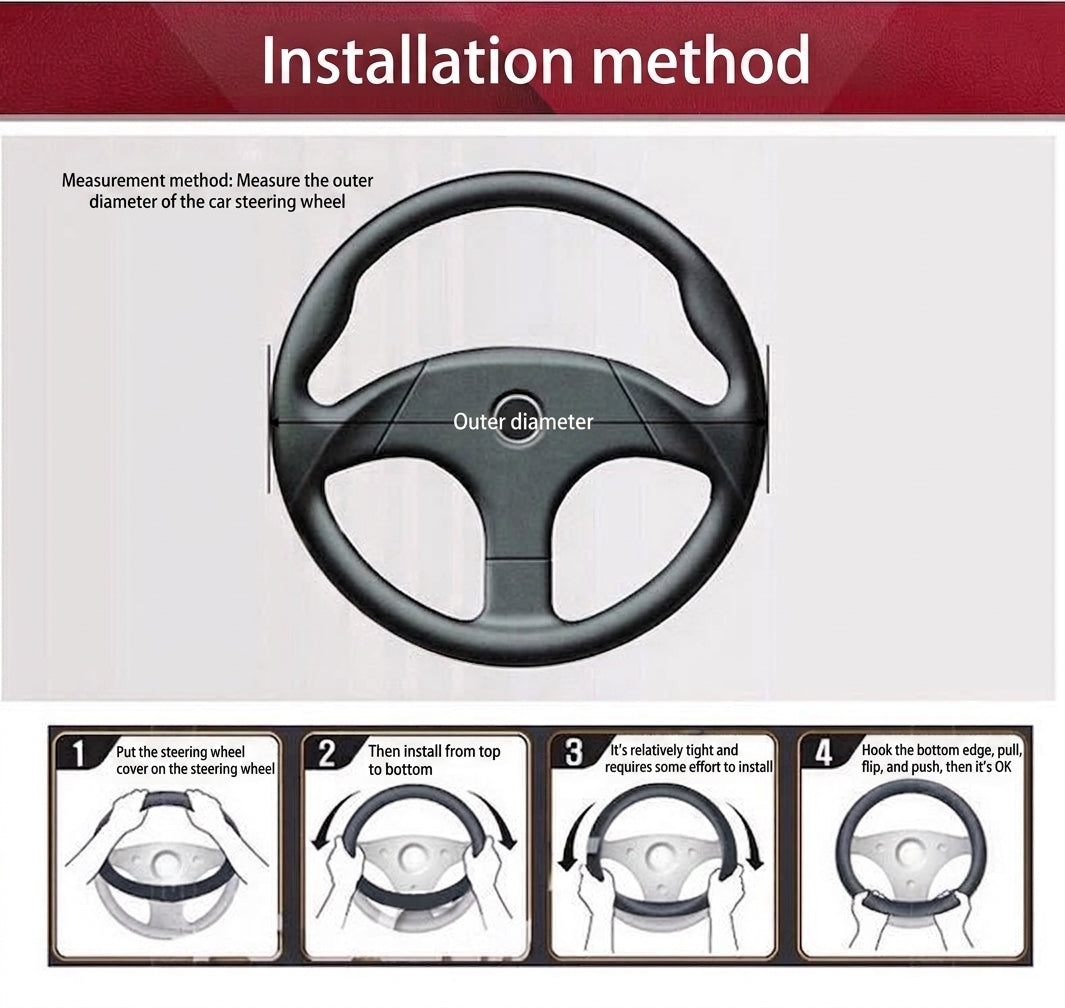 Non-slip sweat-wicking car handlebar covers, colorful carbon fiber leather, fashionable trendy brand steering wheel covers, car GM Amazon