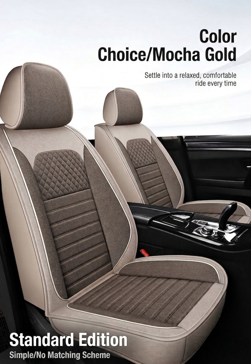 All-season universal full-coverage car seat covers, full-coverage spring and winter linen fabric art car covers, seat covers, and car cushion covers