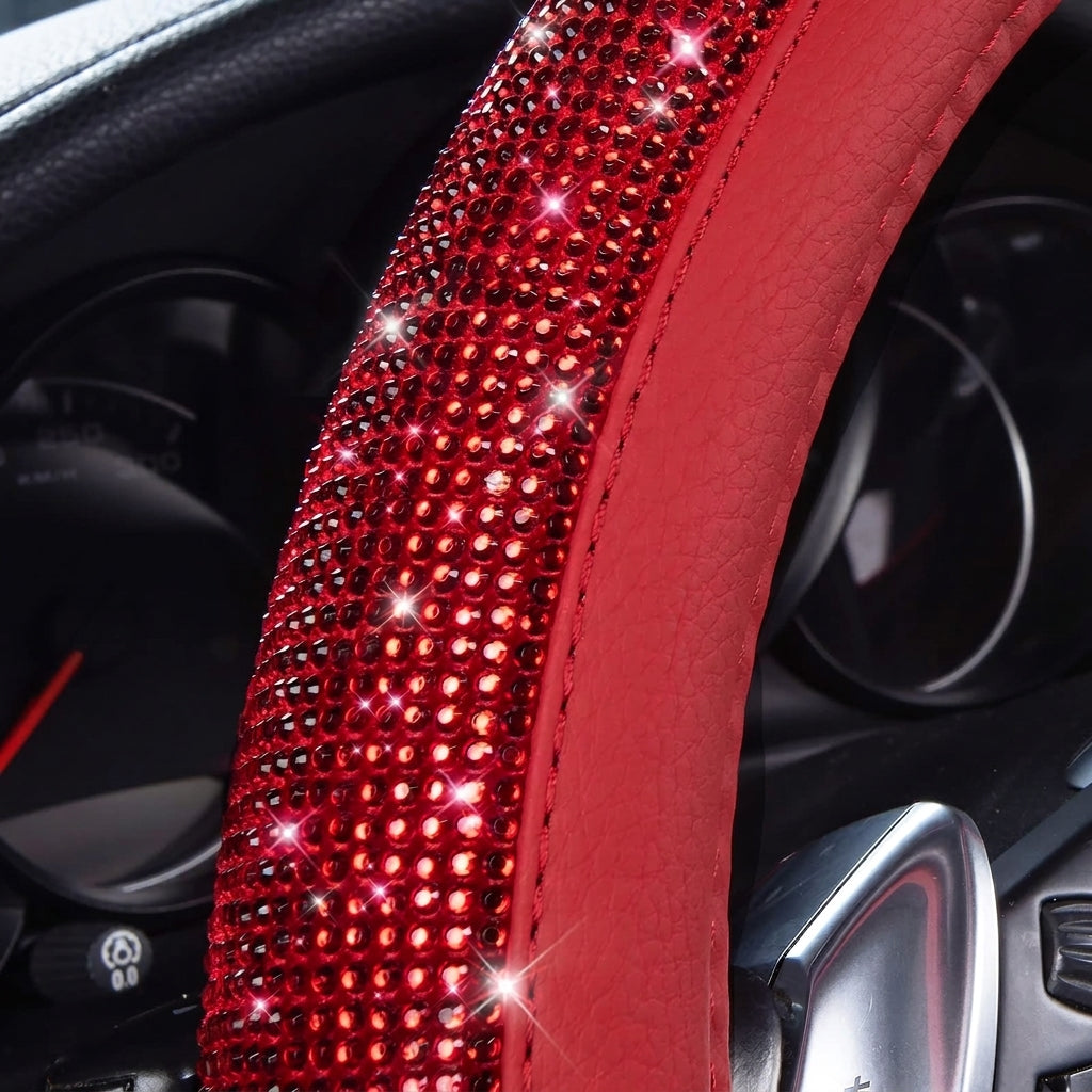 New car rhinestone fully rhinestone-hot rhinestone steering wheel, personalized handlebar cover, unisex steering wheel, Amazon
