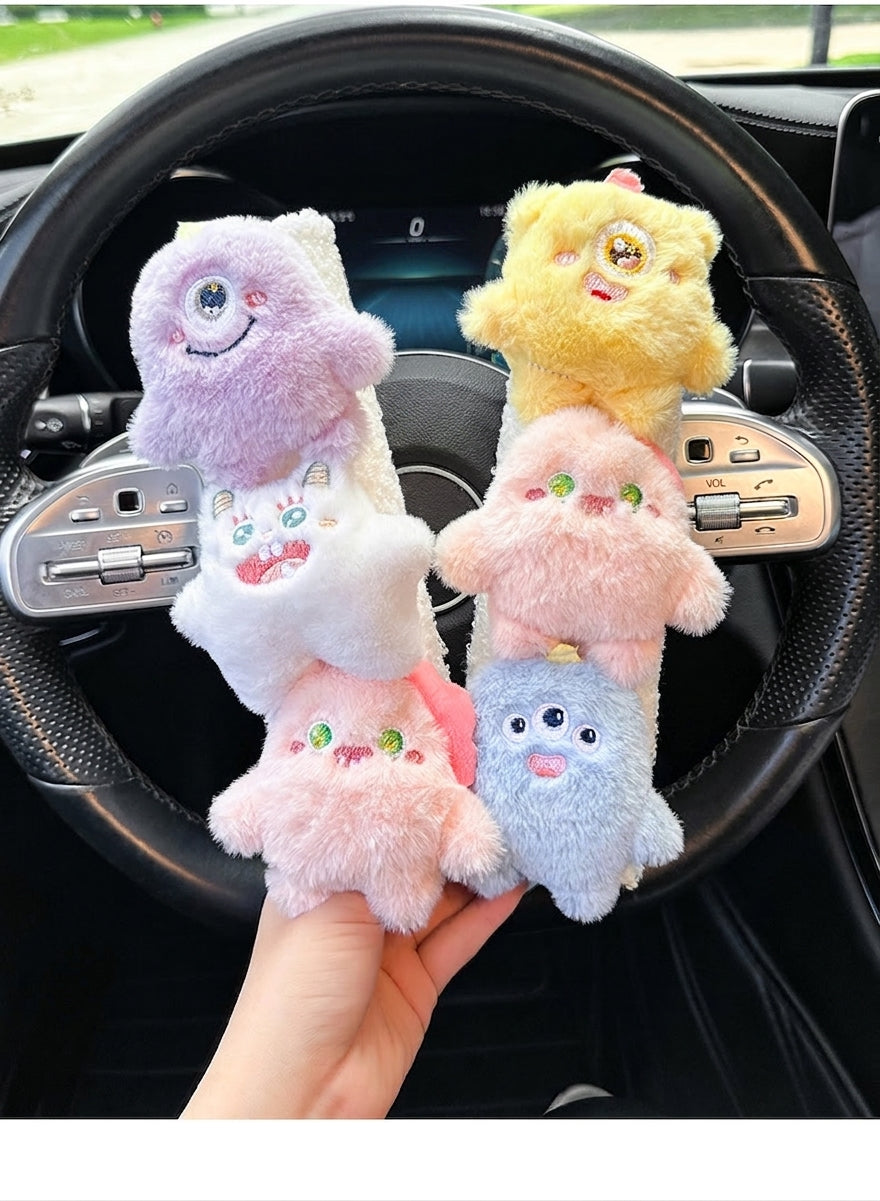 Car seatbelt shoulder pads, wear-resistant clothes, plush plush plush figures, car safety belt protective covers, cute monster girls