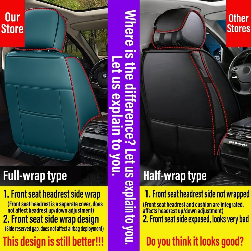 New fully surroundable car seat set, Napa leather car seat cushion, five-seat leather ice silk car seat cushion, universal split type