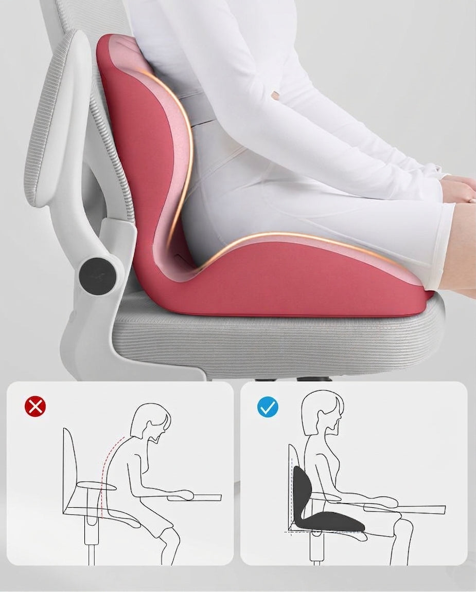 Memory foam lumbar support cushion, office prolonged sitting pressure-relief hip cushion, student chair support lumbar cushion, integrated cushion