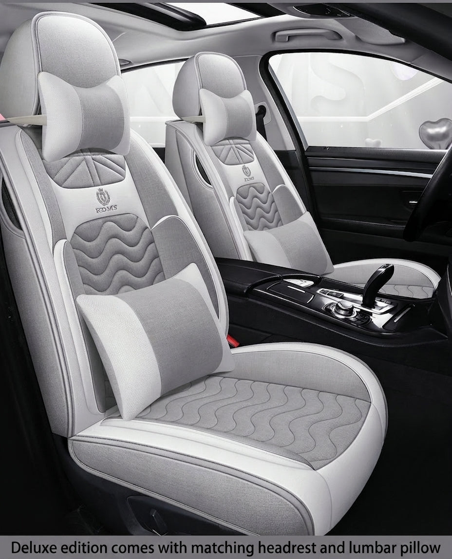 Cartoon car seat cushion, all-season universal all-round car seat cover, linen fabric art seat cushion, winter goddess seat cover