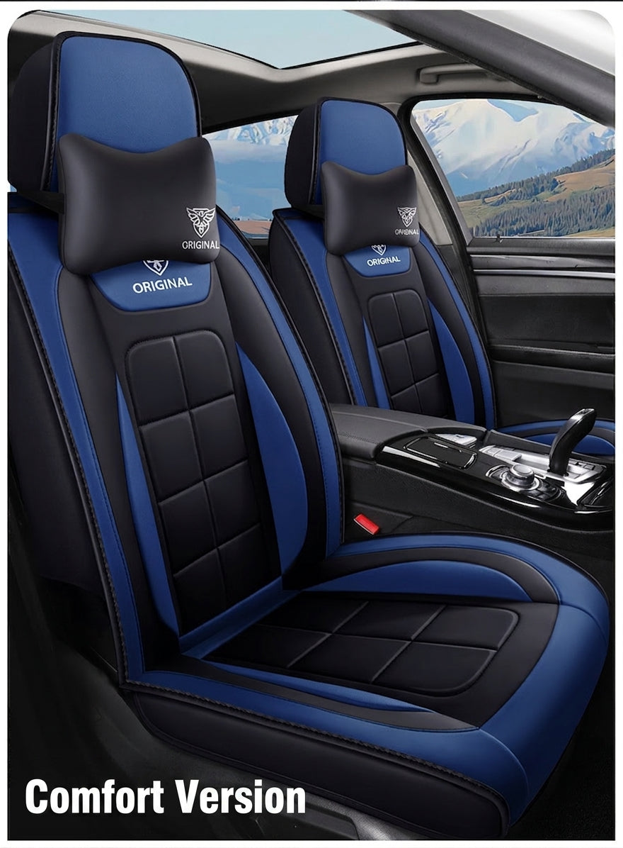 The five-seater car seat cushion is fully surrounded by the all-season universal leather seat cover, which is wear-resistant, dirt-resistant and breathable