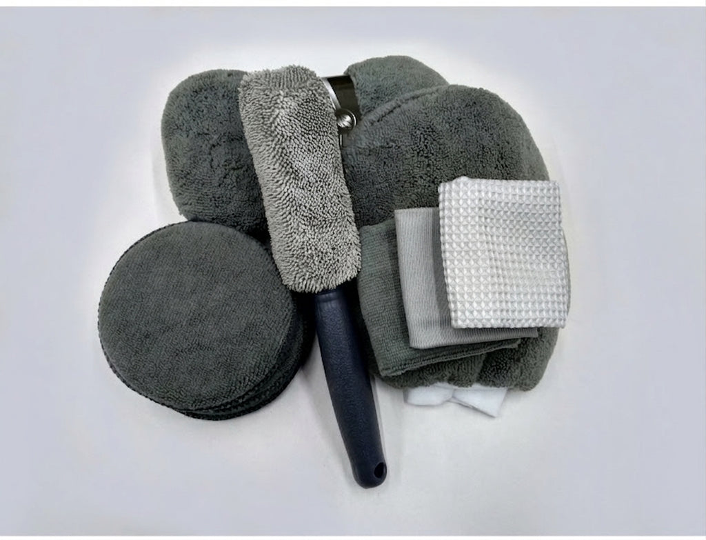 Car Wash 9 Piece Set Car Towel Home Car Beauty Cleaning Gloves Towel Wipes Waxing Sponge Wheel Brush
