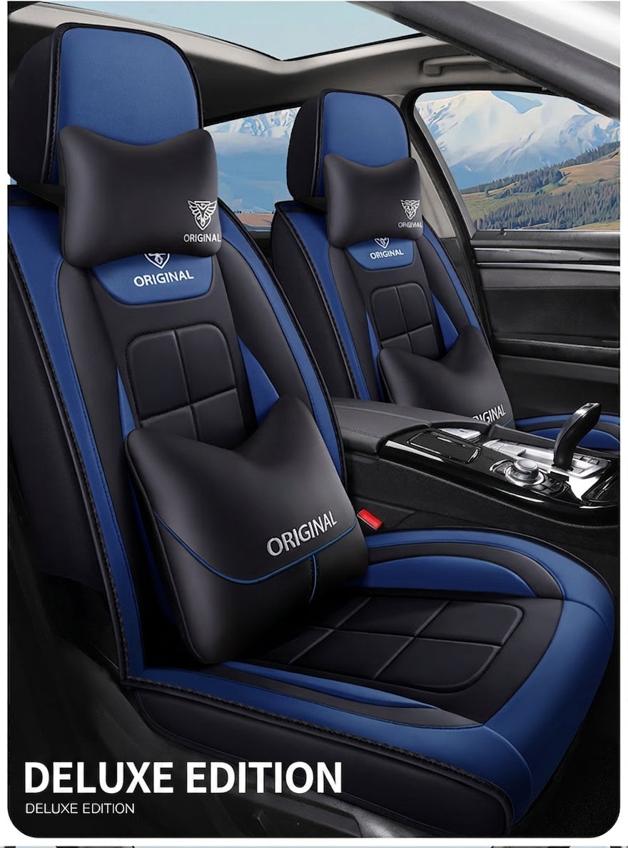 The five-seater car seat cushion is fully surrounded by the all-season universal leather seat cover, which is wear-resistant, dirt-resistant and breathable