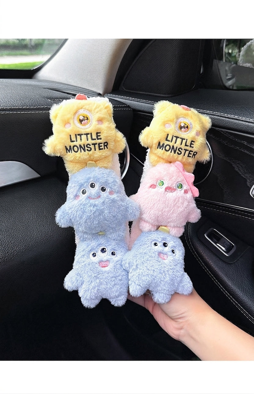 Car seatbelt shoulder pads, wear-resistant clothes, plush plush plush figures, car safety belt protective covers, cute monster girls
