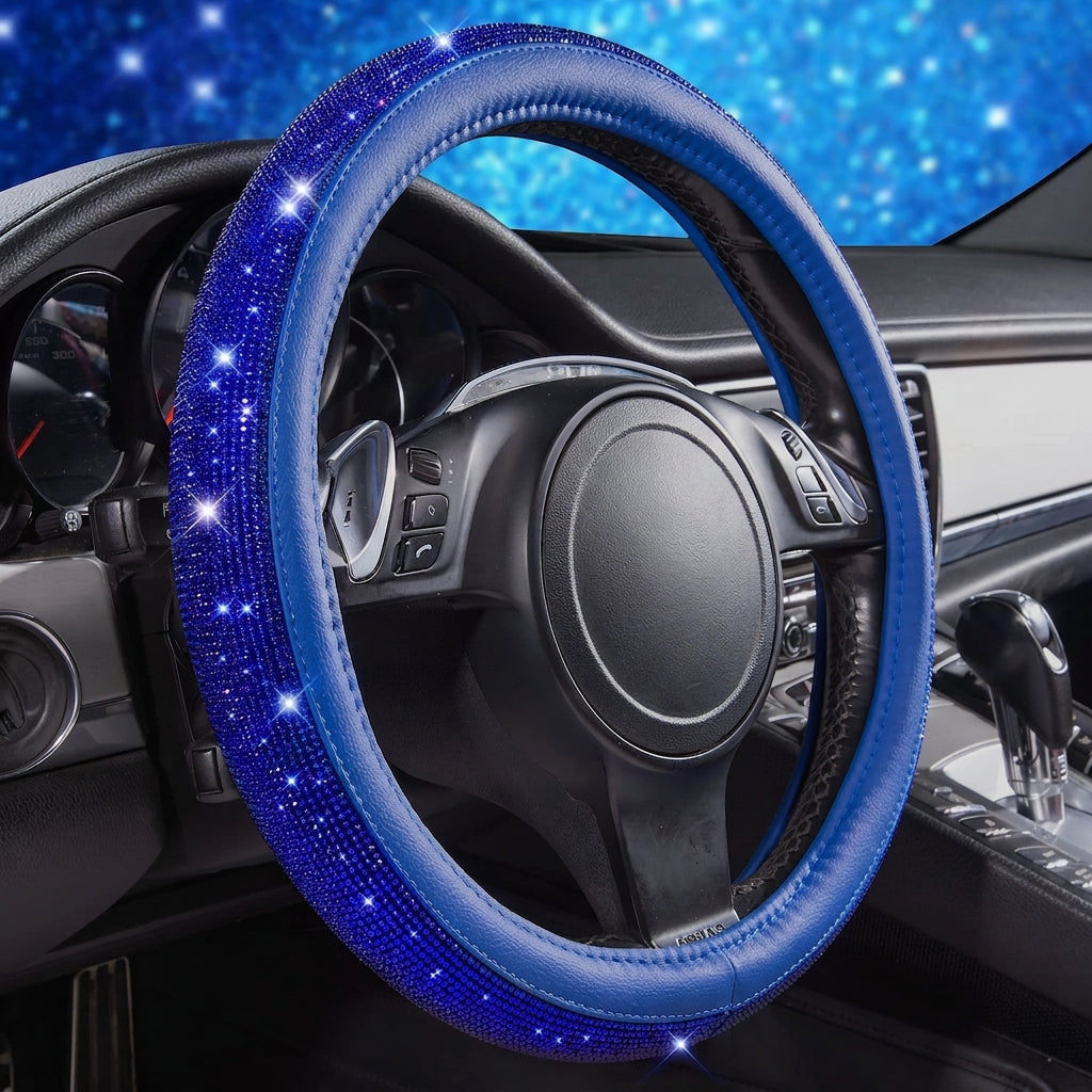 New car rhinestone fully rhinestone-hot rhinestone steering wheel, personalized handlebar cover, unisex steering wheel, Amazon