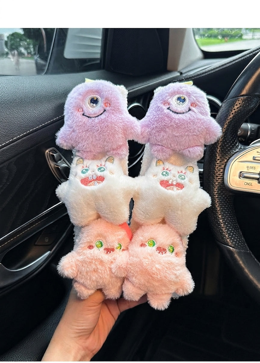 Car seatbelt shoulder pads, wear-resistant clothes, plush plush plush figures, car safety belt protective covers, cute monster girls
