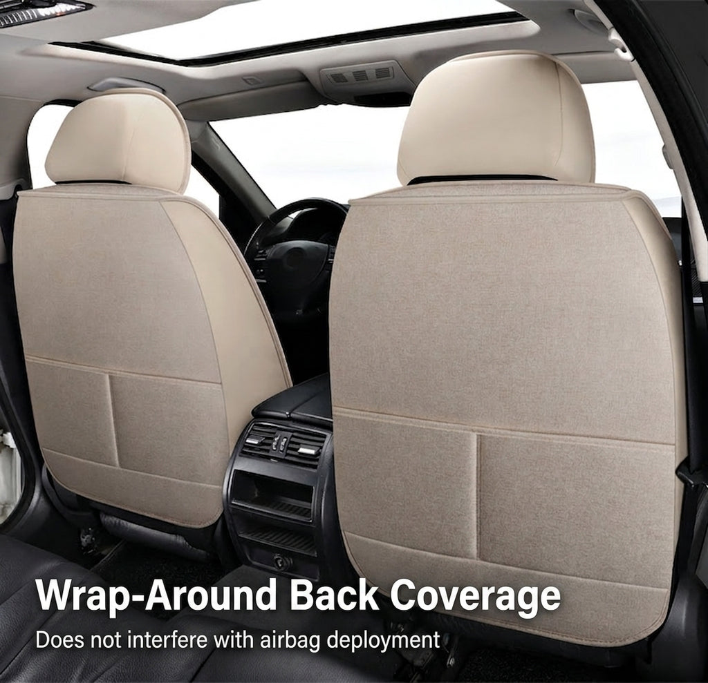 All-season universal full-coverage car seat covers, full-coverage spring and winter linen fabric art car covers, seat covers, and car cushion covers