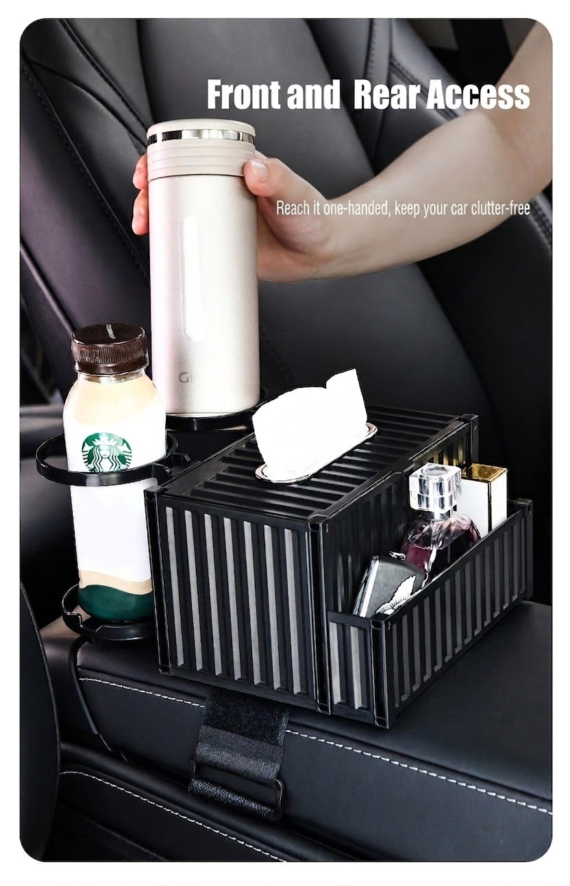 Car tissue box, armrest box, multifunctional water cup holder, storage box, creative and simple car interior sundries storage box